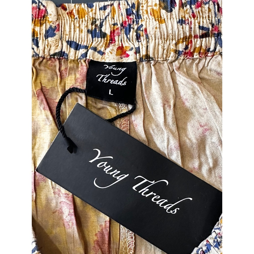 Young Threads Floral Patchwork Maxi‎ Skirt Ruffle… - image 7